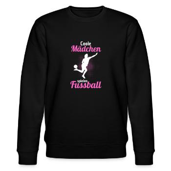 Fussballspielerin Fussballerin Frauenfussball - Stanley/Stella Unisex Bio-Sweatshirt CHANGER  - Schwarz - Vorne - Nik (191cm) & Marisol (170cm)