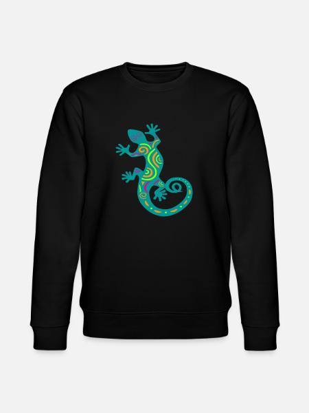 Gecko bunt Zeichnung - Stanley/Stella Unisex Bio-Sweatshirt CHANGER - Schwarz