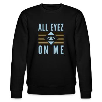 All Eyez on Me 2Pac - Stanley/Stella Unisex Bio-Sweatshirt CHANGER  - Schwarz - Vorne - Nik (191cm) & Marisol (170cm)