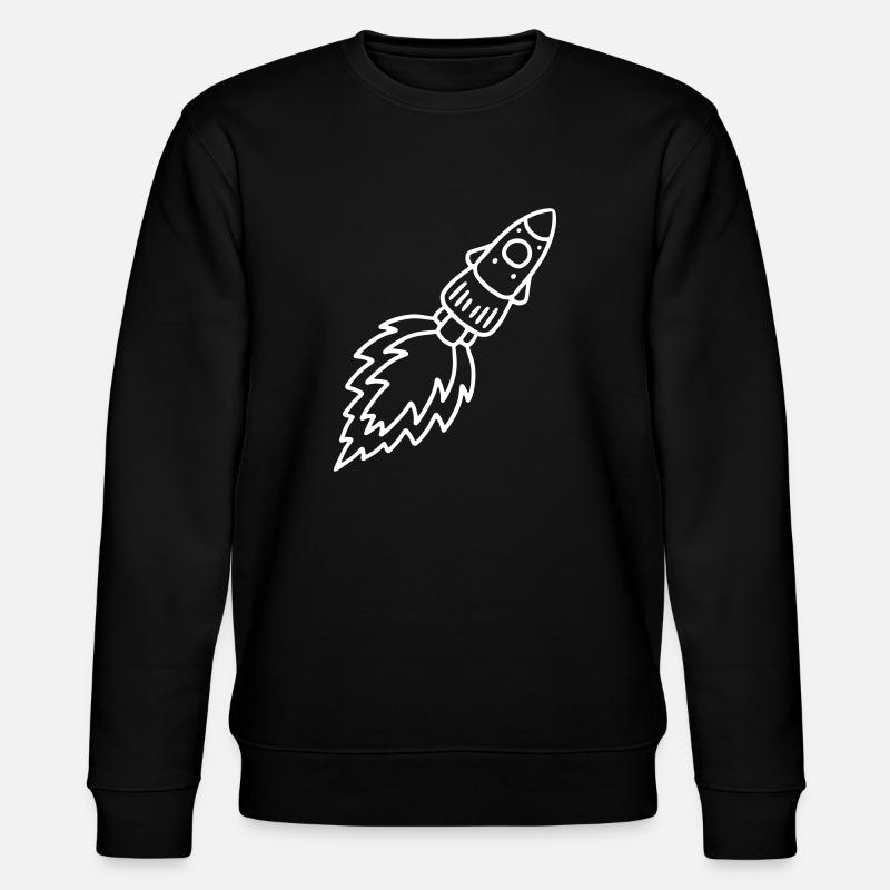 Rakete Astronaut Geschenkidee - Stanley/Stella Unisex Bio-Sweatshirt CHANGER  - Schwarz