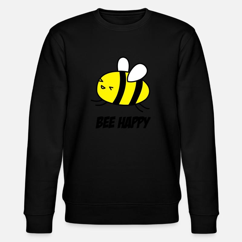 bee happy - Stanley/Stella Unisex Bio-Sweatshirt CHANGER  - Schwarz