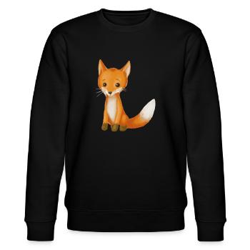 Baby Fuchs Geschenkidee Illustration - Stanley/Stella Unisex Bio-Sweatshirt CHANGER  - Schwarz - Vorne - Nik (191cm) & Marisol (170cm)