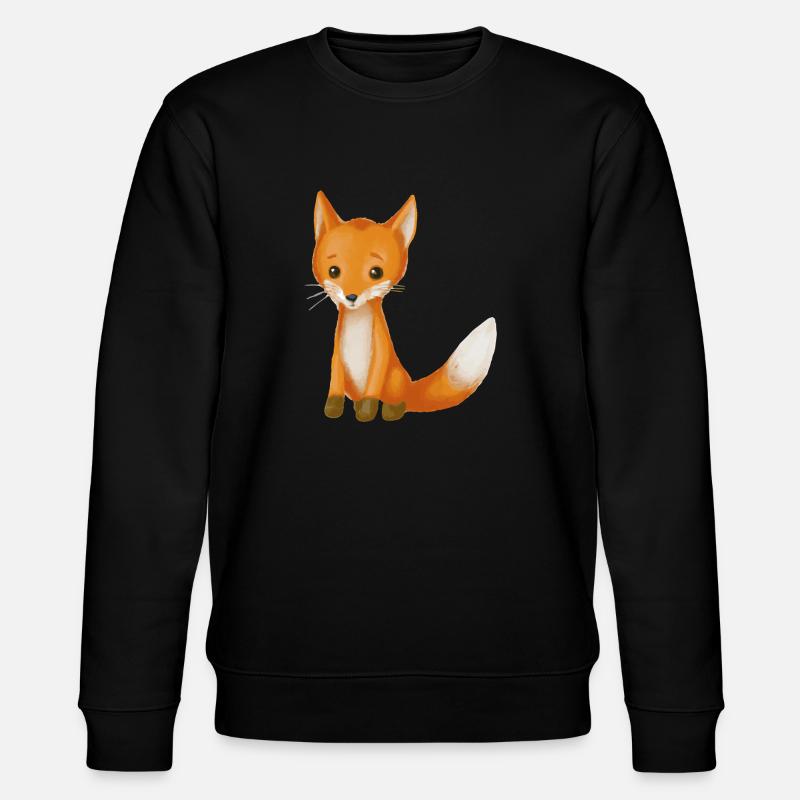 Baby Fuchs Geschenkidee Illustration - Stanley/Stella Unisex Bio-Sweatshirt CHANGER  - Schwarz