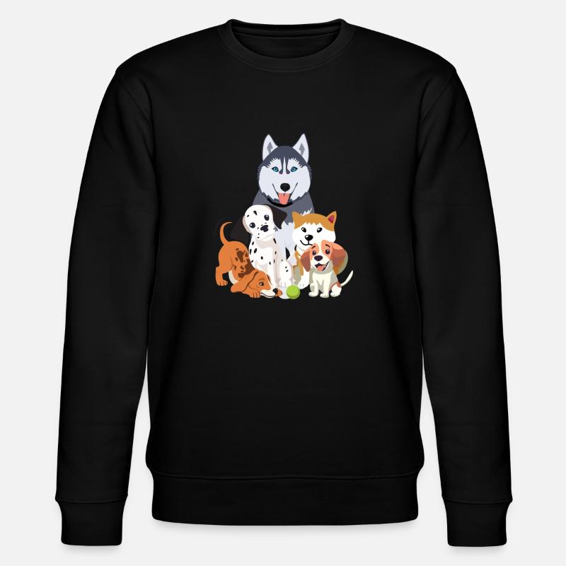 Funny Hunde Team - Stanley/Stella Unisex Bio-Sweatshirt CHANGER  - Schwarz