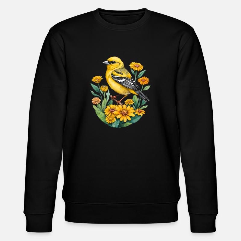 Pinson jaune - Sweat bio CHANGER Stanley/Stella Unisexe - noir