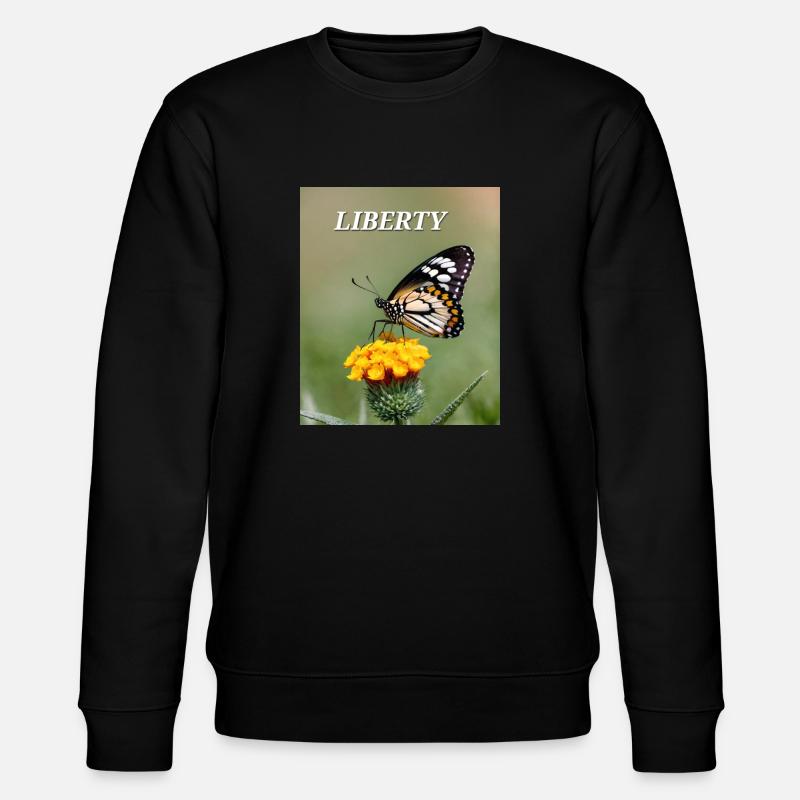 Papillon en fleurs - Sweat bio CHANGER Stanley/Stella Unisexe - noir