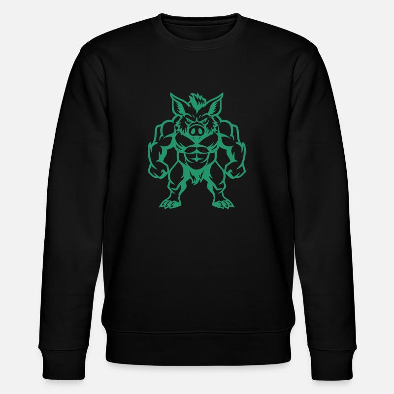 wildschwein comic - Stanley/Stella Unisex Bio-Sweatshirt CHANGER  - Schwarz