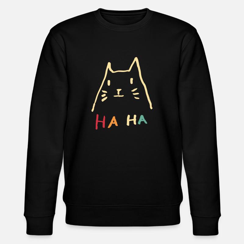 Cat Haha Ironie rétro - Sweat bio CHANGER Stanley/Stella Unisexe - noir