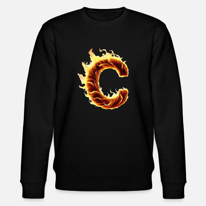 buchstabe c flammen - Stanley/Stella Unisex Bio-Sweatshirt CHANGER  - Schwarz