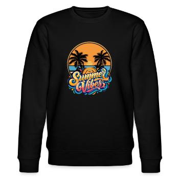 Summer Vibes - Stanley/Stella Unisex Bio-Sweatshirt CHANGER  - Schwarz - Vorne - Nik (191cm) & Marisol (170cm)