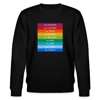 Tolerance Equality Inclusion Tolerance Pride Queer - Stanley/Stella CHANGER Unisex Organic Sweatshirt - black - Front - Nik (191cm) & Marisol (170cm)