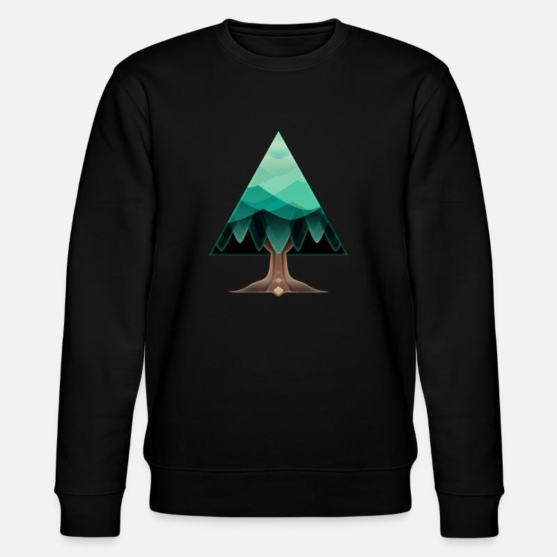 Der dreieckige Baum - Stanley/Stella Unisex Bio-Sweatshirt CHANGER  - Schwarz