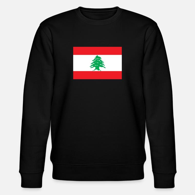 Libanon libanesisch Flagge Fahne - Stanley/Stella Unisex Bio-Sweatshirt CHANGER  - Schwarz