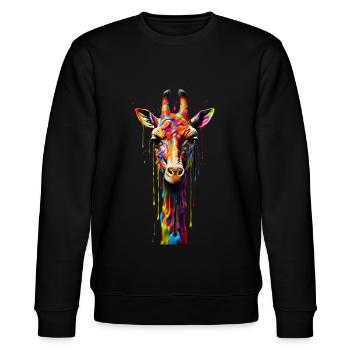 Girafe arc-en-ciel - Sweat bio CHANGER Stanley/Stella Unisexe - noir - Devant - Nik (191cm) & Marisol (170cm)