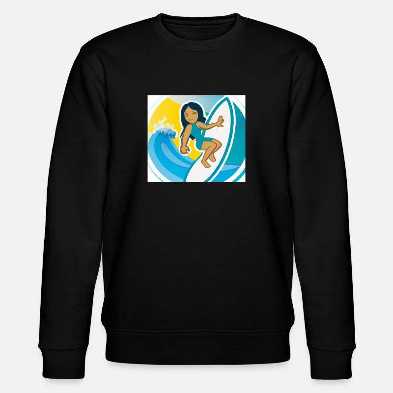 Fun surf sticker - Stanley/Stella CHANGER Unisex Organic Sweatshirt - black