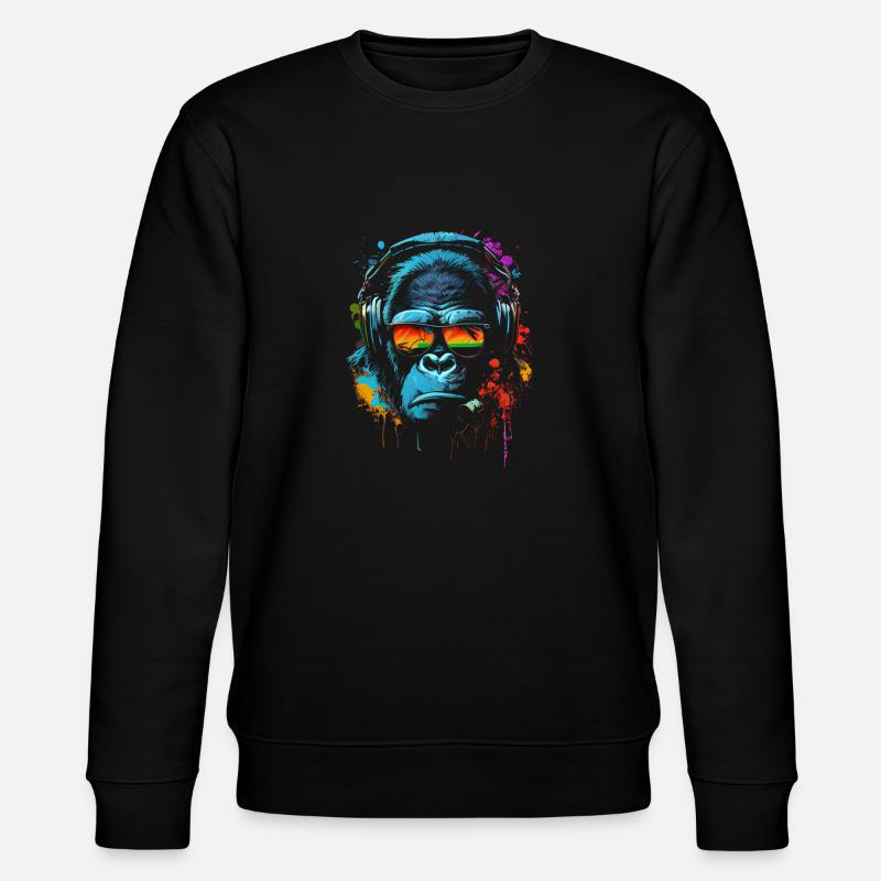 Monkey DJ Écouteurs Lunettes Soleil - Sweat bio CHANGER Stanley/Stella Unisexe - noir