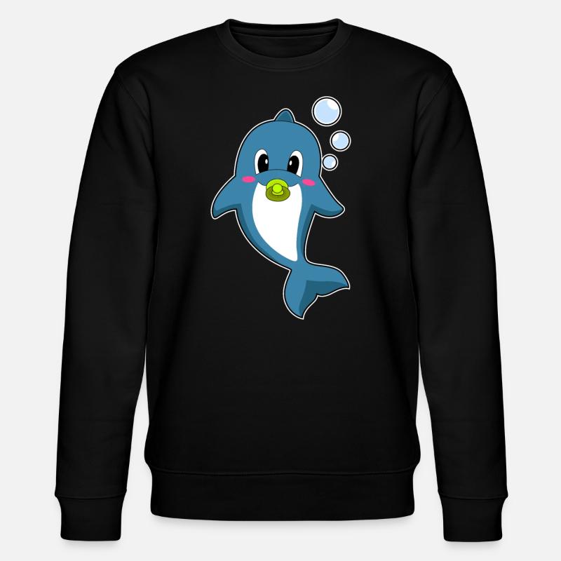 Delfin Baby Schnuller - Stanley/Stella Unisex Bio-Sweatshirt CHANGER  - Schwarz