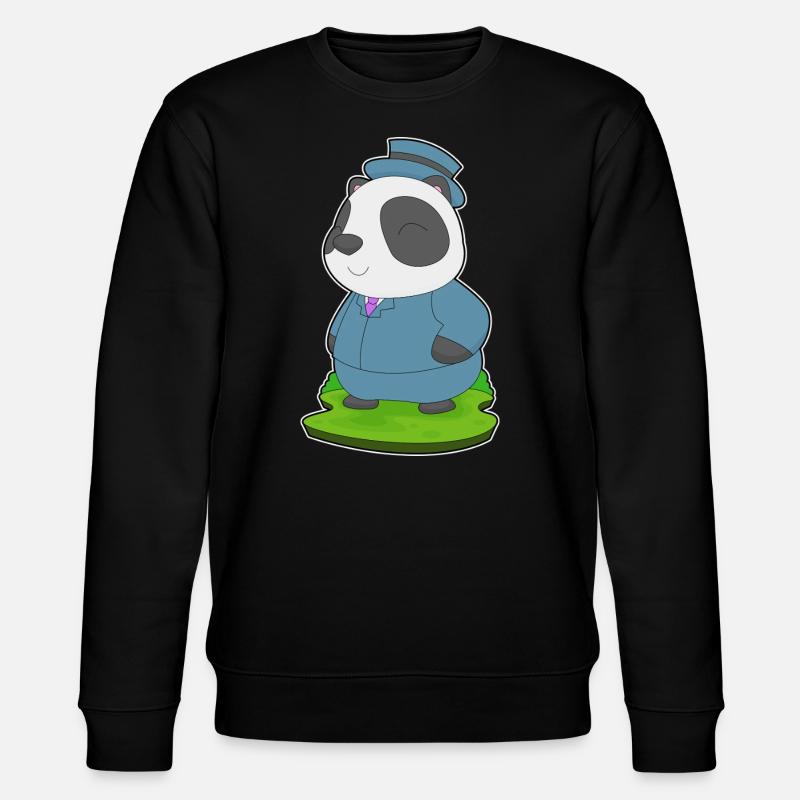 Panda Groom Wedding Suit - Stanley/Stella CHANGER Unisex Organic Sweatshirt - black