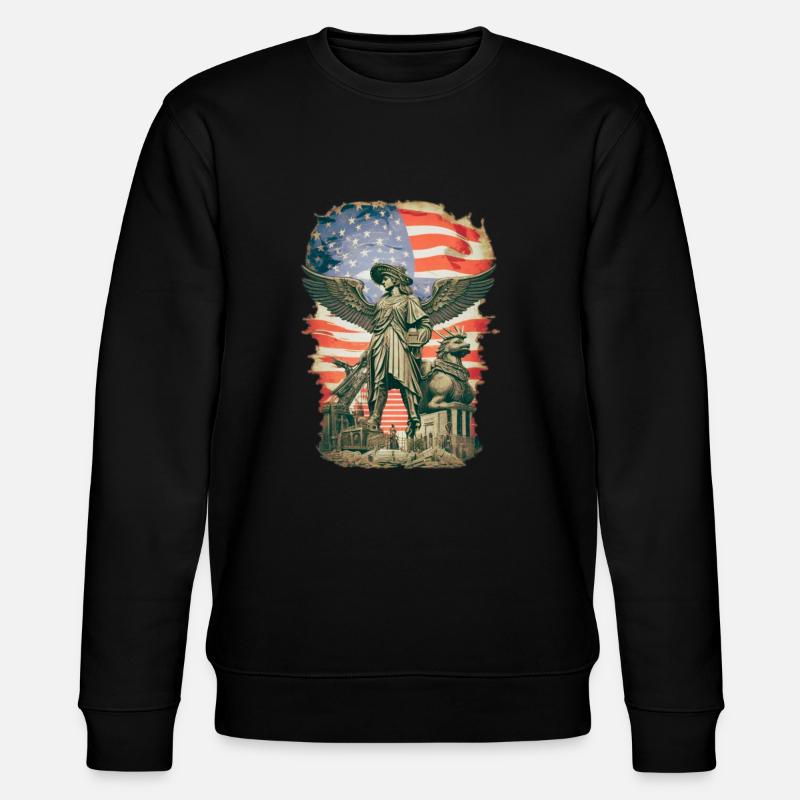 Steampunk American Flag - Stanley/Stella CHANGER Unisex Organic Sweatshirt - black