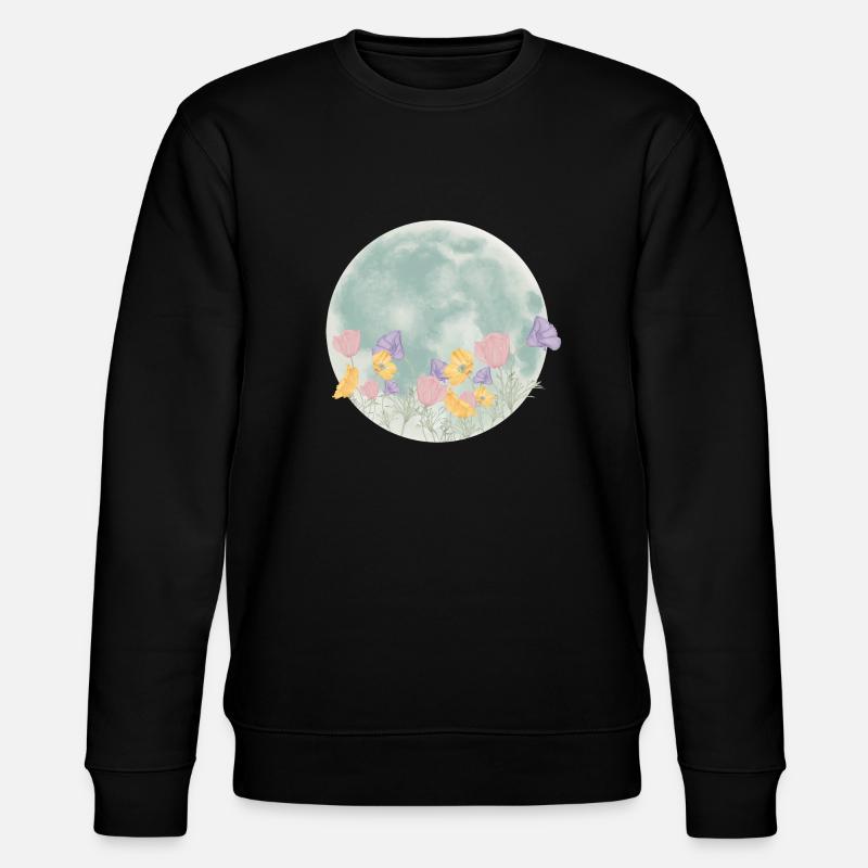 Blumiger Mond - Stanley/Stella Unisex Bio-Sweatshirt CHANGER  - Schwarz