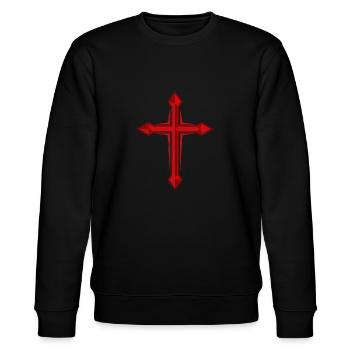 Tempelritter Kreuz Ritter Mittelalter Templer - Stanley/Stella Unisex Bio-Sweatshirt CHANGER  - Schwarz - Vorne - Nik (191cm) & Marisol (170cm)