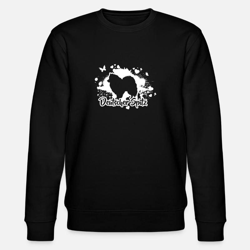 DEUTSCHER SPITZ Hunde Hund Wilsigns - Stanley/Stella Unisex Bio-Sweatshirt CHANGER  - Schwarz