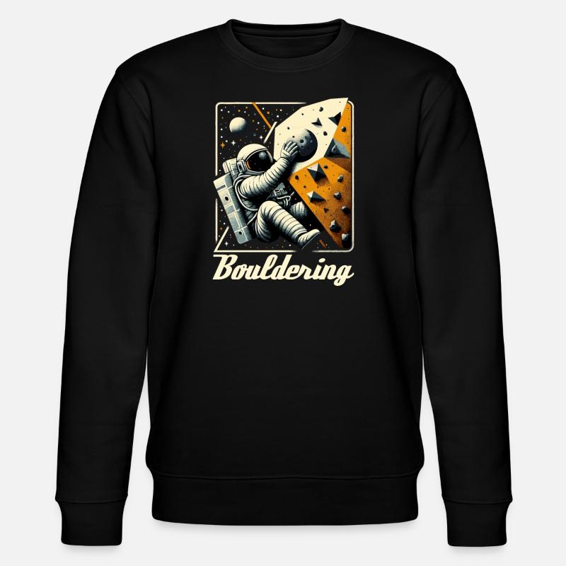 Bouldering Astronaut Spaceman Gift - Stanley/Stella CHANGER Unisex Organic Sweatshirt - black