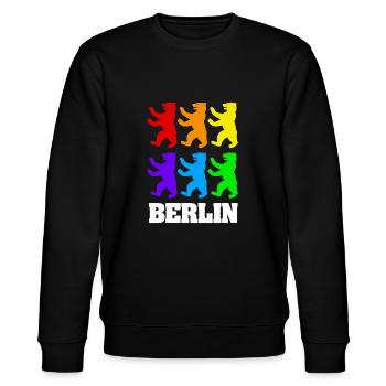 Berliner Bären in Farbe - Stanley/Stella Unisex Bio-Sweatshirt CHANGER  - Schwarz - Vorne - Nik (191cm) & Marisol (170cm)