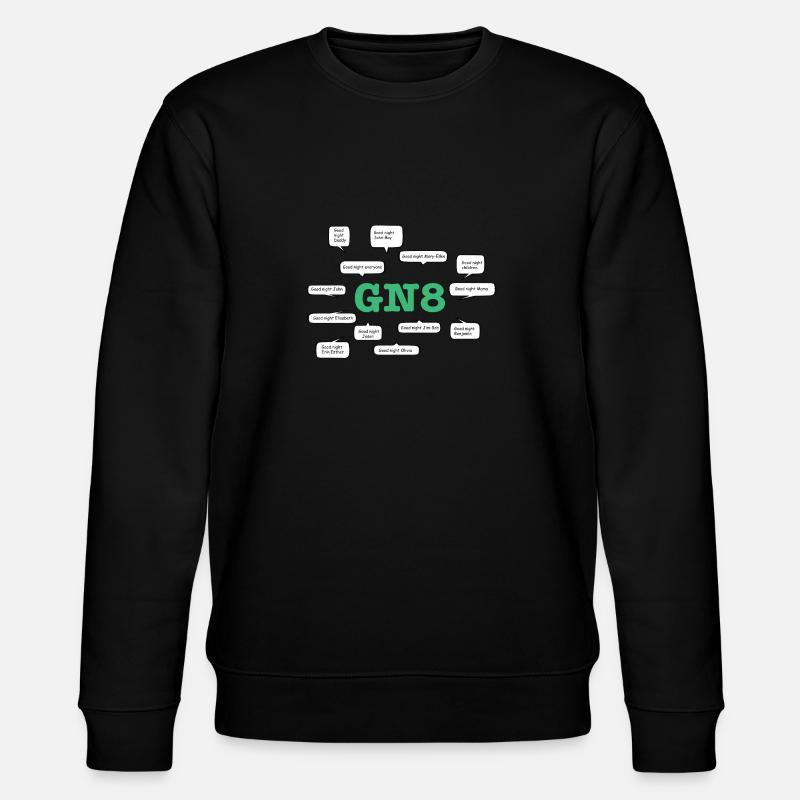 God natt John Boy - GN8 - God N-Åtte Nerd - Stanley/Stella CHANGER økologisk unisex-sweatshirt - svart