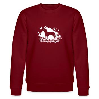 SLOVENSKY KOPOV Hunde Hund Jagdhunde Wilsigns - Stanley/Stella Unisex Bio-Sweatshirt CHANGER  - Burgunderrot - Vorne - Nik (191cm) & Marisol (170cm)