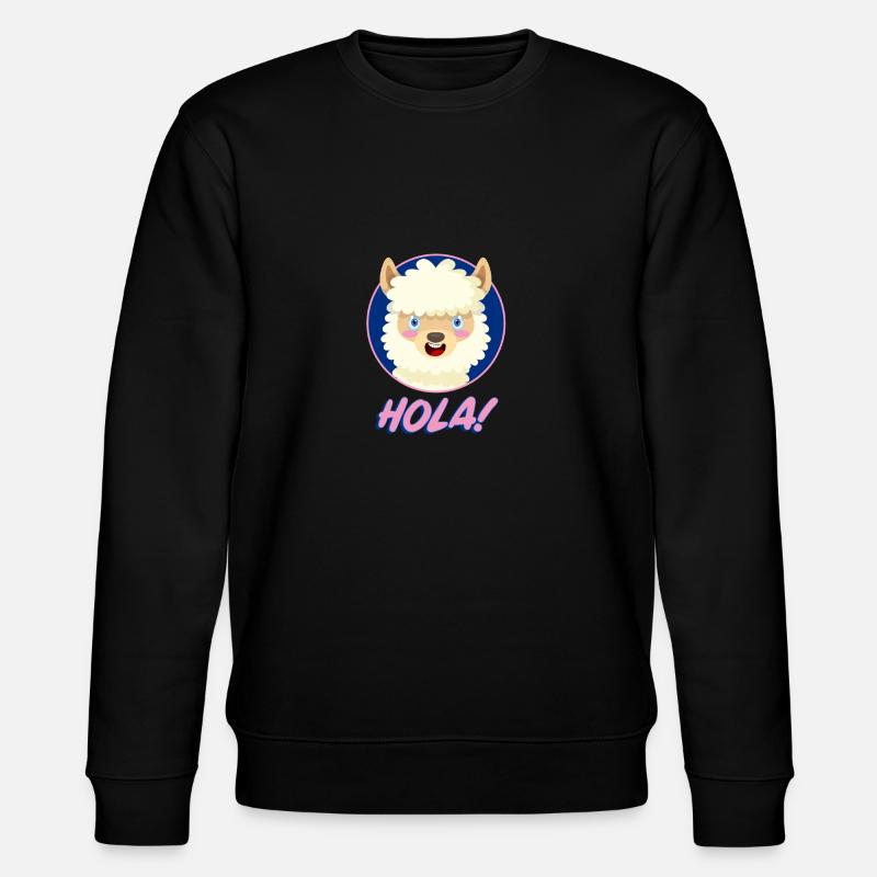 Alpaca Hola! Animal Geschenkidee - Stanley/Stella Unisex Bio-Sweatshirt CHANGER  - Schwarz