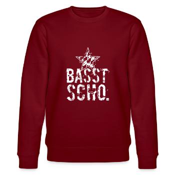 Basst Scho - mid oam Steandl - Stanley/Stella Unisex Bio-Sweatshirt CHANGER  - Burgunderrot - Vorne - Nik (191cm) & Marisol (170cm)