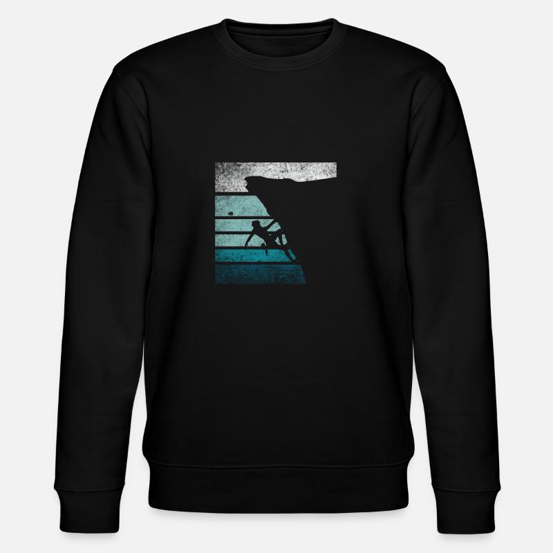 Klettern Retro Silhouette - Stanley/Stella Unisex Bio-Sweatshirt CHANGER  - Schwarz