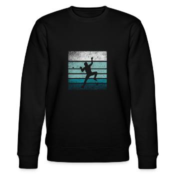 Klettern Retro Silhouette - Stanley/Stella Unisex Bio-Sweatshirt CHANGER  - Schwarz - Vorne - Nik (191cm) & Marisol (170cm)
