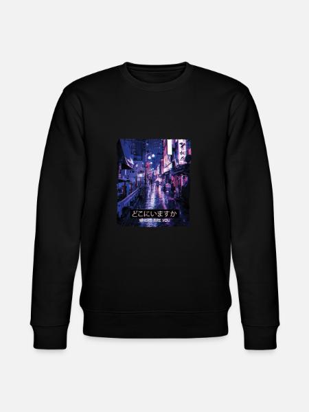 Vaporwave Art Æstetiske 80'erne 90'erne Meme Tokyo Hvor - Stanley/Stella økologisk unisex-sweatshirt CHANGER  - sort