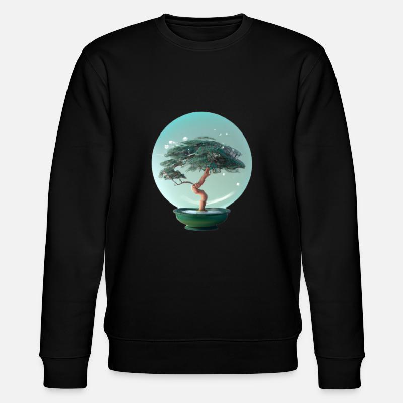 Bonsai 2, digital Art - Stanley/Stella Unisex Bio-Sweatshirt CHANGER - Schwarz