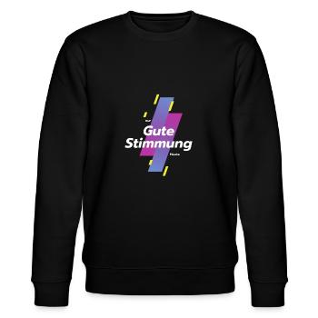 gute stimmung - Stanley/Stella Unisex Bio-Sweatshirt CHANGER  - Schwarz - Vorne - Nik (191cm) & Marisol (170cm)