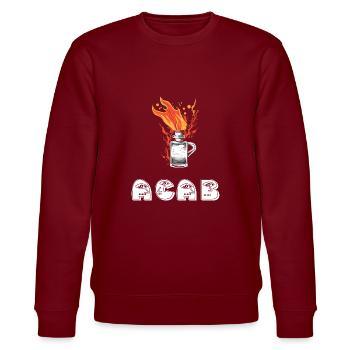 ACAB - Stanley/Stella Unisex Bio-Sweatshirt CHANGER  - Burgunderrot - Vorne - Nik (191cm) & Marisol (170cm)