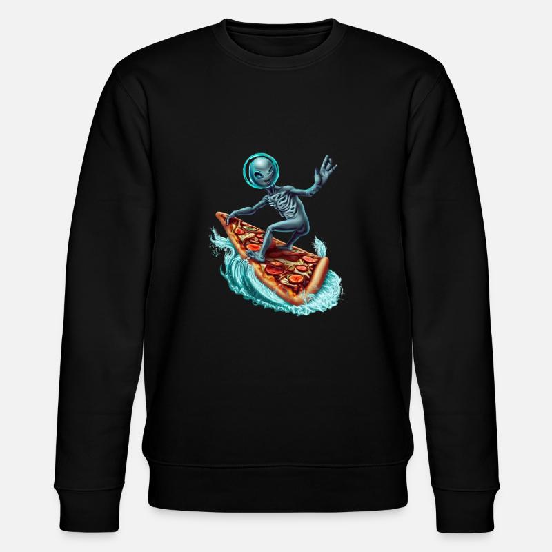 Pizza Surfer Alien - Sweat bio CHANGER Stanley/Stella Unisexe - noir