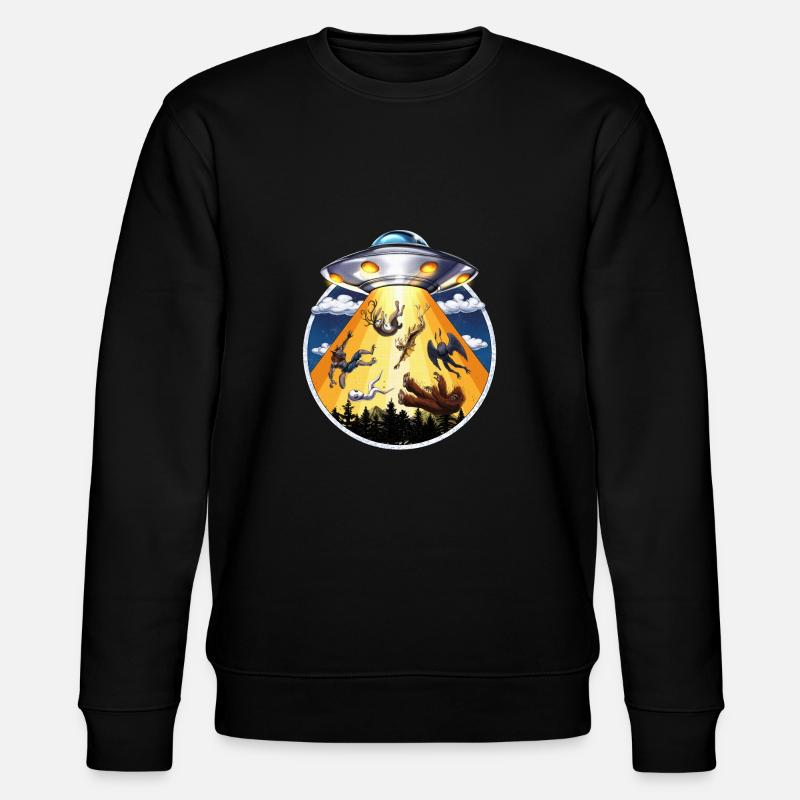 Kryptiden Entführung durch Außerirdische - Stanley/Stella Unisex Bio-Sweatshirt CHANGER  - Schwarz