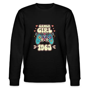 Geek Girl Level 60 Geburtstag Gamer 60 Jahre - Stanley/Stella Unisex Bio-Sweatshirt CHANGER  - Schwarz - Vorne - Nik (191cm) & Marisol (170cm)
