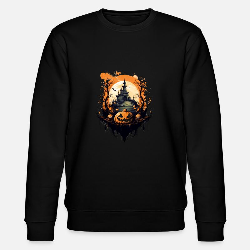 Halloween-Szene - Stanley/Stella Unisex Bio-Sweatshirt CHANGER  - Schwarz