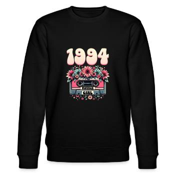 Cassette Année 1994 Anniversaire Femme 30 Ans - Sweat bio CHANGER Stanley/Stella Unisexe - noir - Devant - Nik (191cm) & Marisol (170cm)
