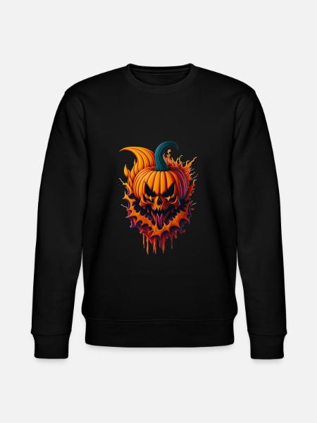 Halloween Evil Pumpkin - Stanley/Stella CHANGER Unisex Organic Sweatshirt - black