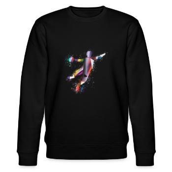 Handball, handballer, Beachhandball,Graffiti - Stanley/Stella Unisex Bio-Sweatshirt CHANGER  - Schwarz - Vorne - Nik (191cm) & Marisol (170cm)