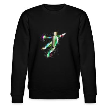 Handball, handballer, Beachhandball,Graffiti - Stanley/Stella Unisex Bio-Sweatshirt CHANGER  - Schwarz - Vorne - Nik (191cm) & Marisol (170cm)