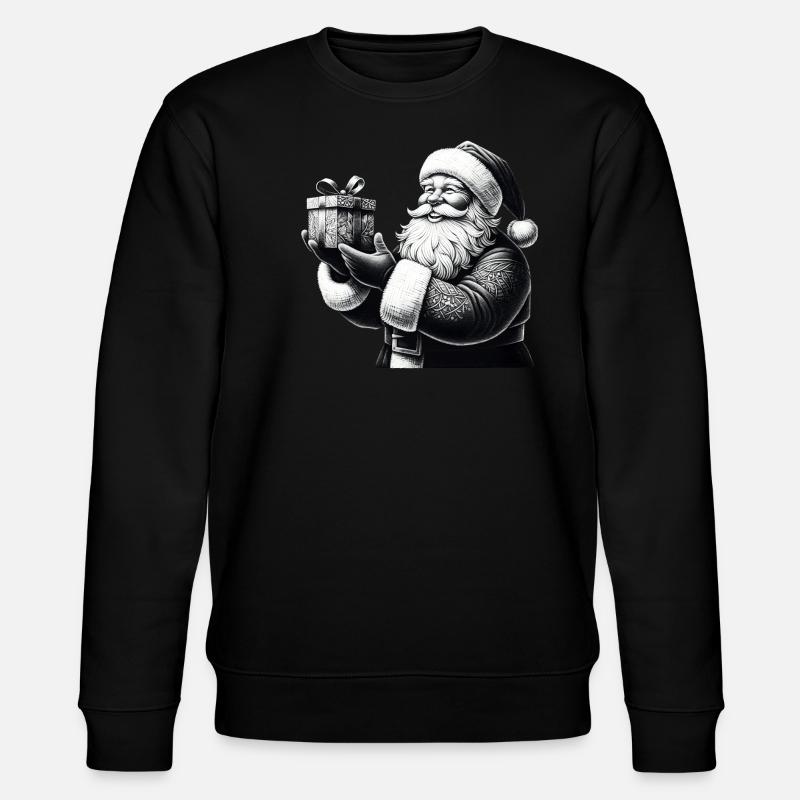 Handgezeichneter Weihnachtsmann Geschenk - Stanley/Stella Unisex Bio-Sweatshirt CHANGER  - Schwarz