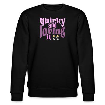 Quirky and loving it in pink - Stanley/Stella Unisex Bio-Sweatshirt CHANGER  - Schwarz - Vorne - Nik (191cm) & Marisol (170cm)