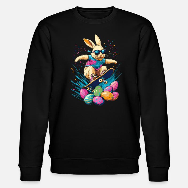 Lapin de Pâques Skateboard - Sweat bio CHANGER Stanley/Stella Unisexe - noir
