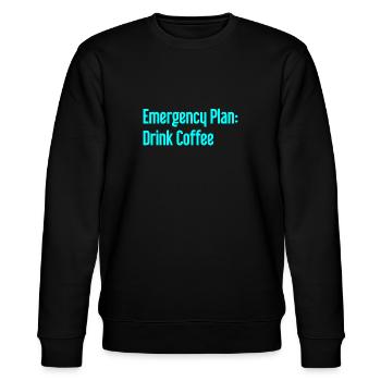 Kaffee-Notfallplan - Stanley/Stella Unisex Bio-Sweatshirt CHANGER  - Schwarz - Vorne - Nik (191cm) & Marisol (170cm)
